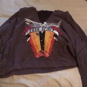 Free people cropped hoodie never worn